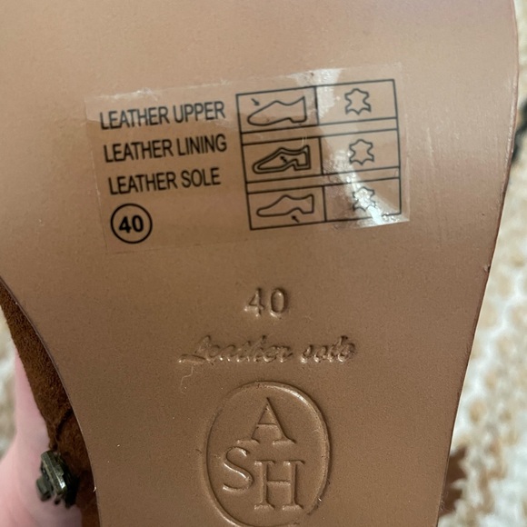 Ash suede leather cowboy boots bootie tassel size 40 - Picture 9 of 10